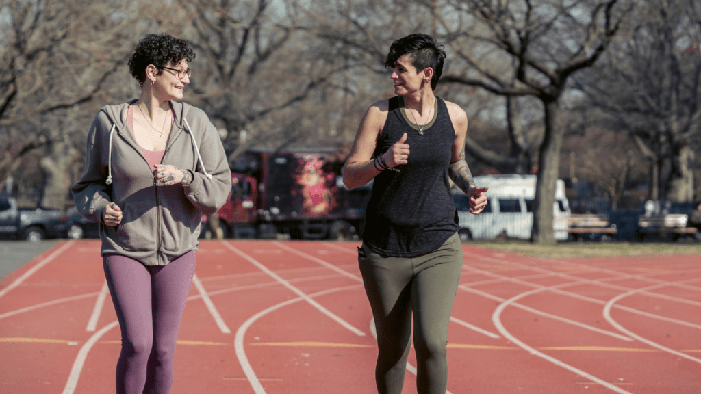 Jogging of two women