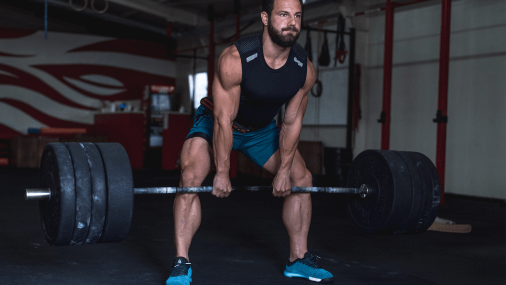 MAN doing weightlifting