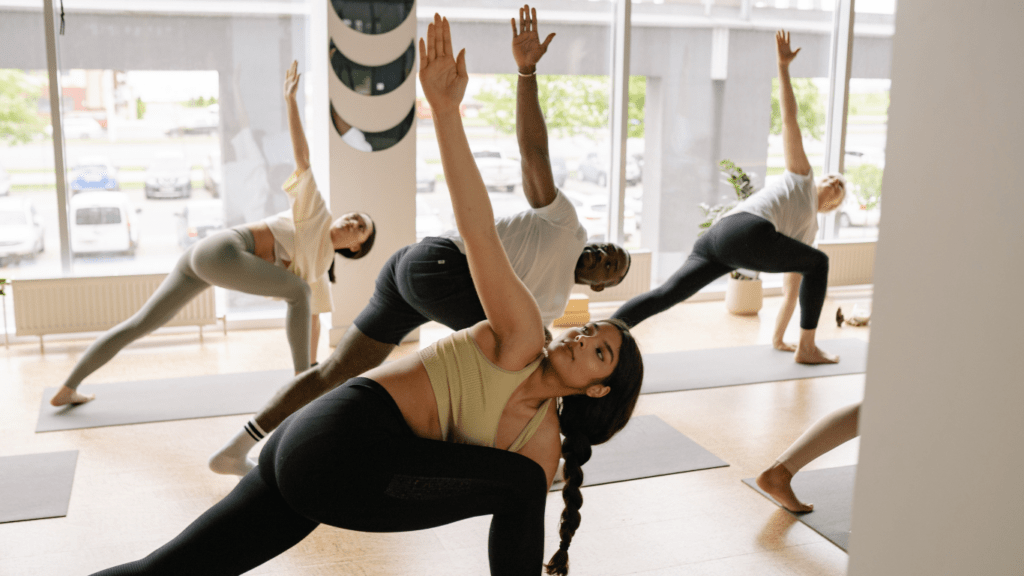 People doing yoga