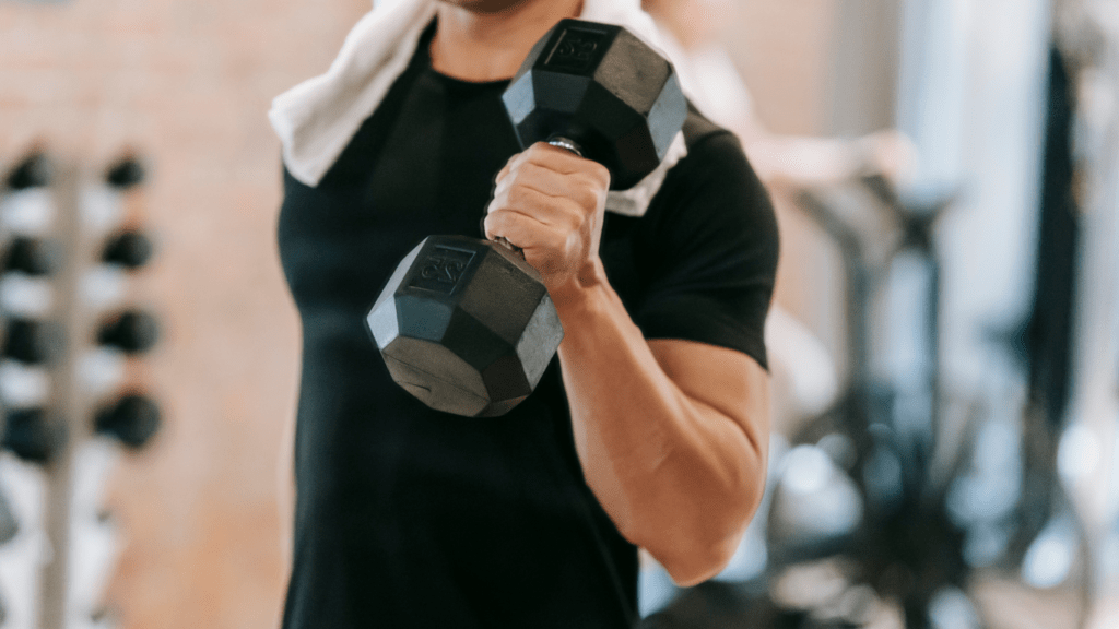 Man using Dumbbell