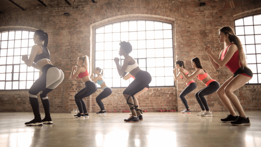 Women doing squats